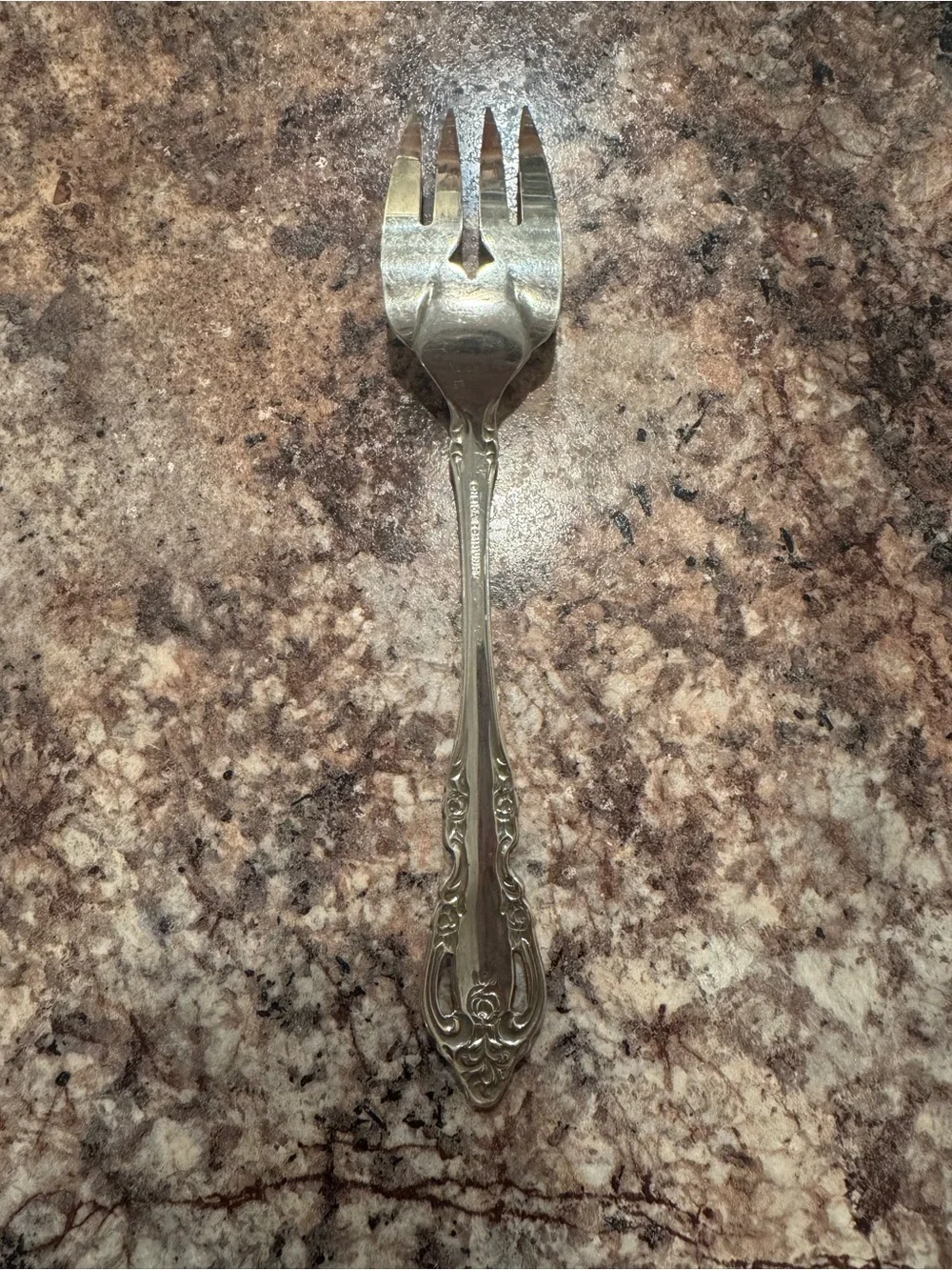 1965 “Silver Artistry” Ornate Silverplated Serving Fork for Table and Buffet